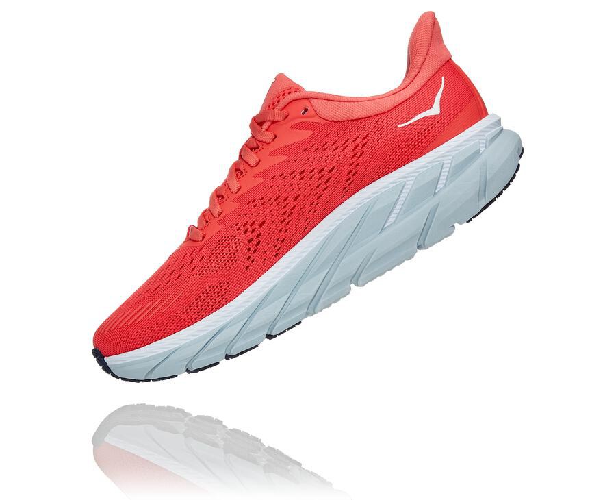 Hoka One One Tenisky Damske Červené/Biele - Clifton 7 - 15709-ZCJB